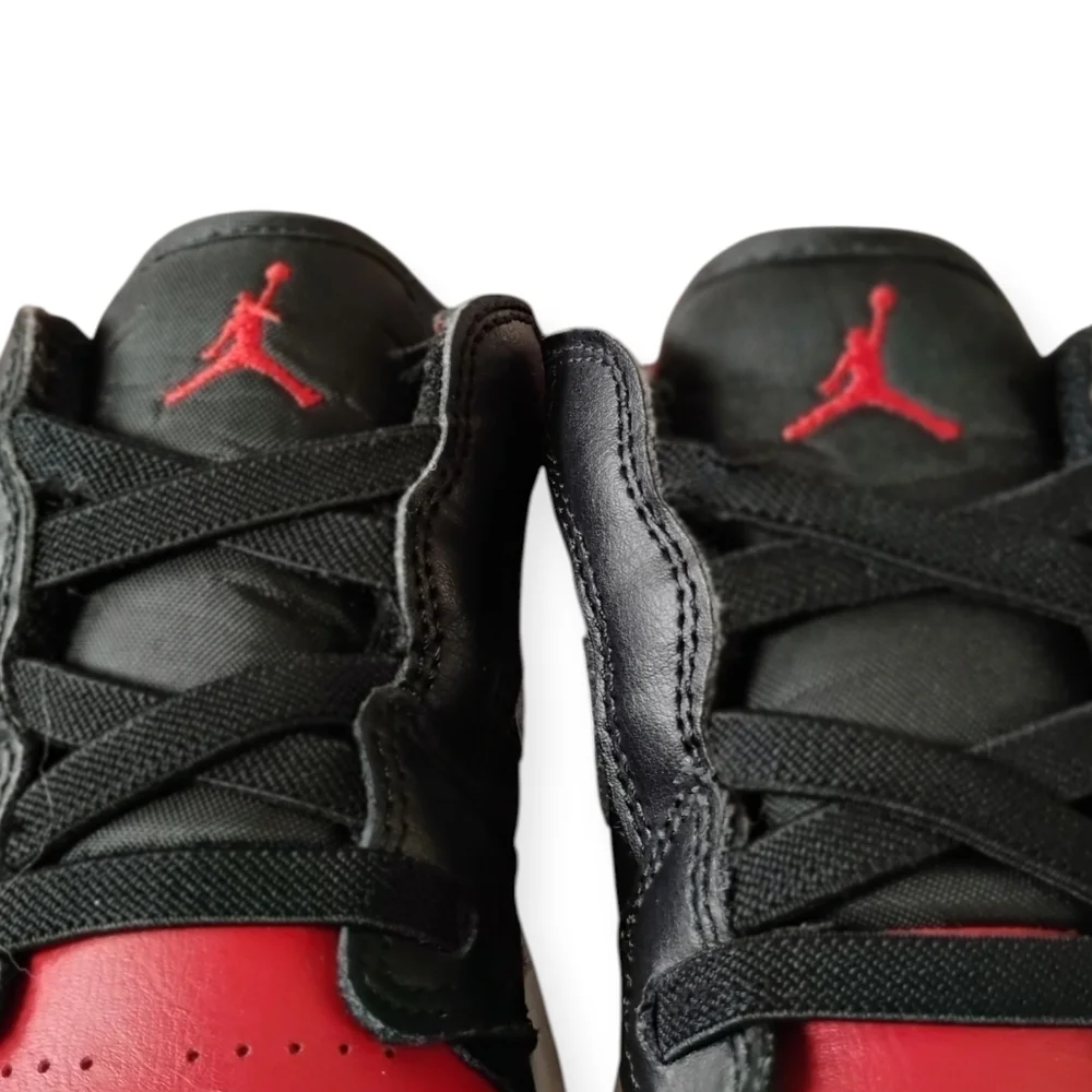 Jordan 1 Low Alt Black Red White Velcro Toddler Size 12C